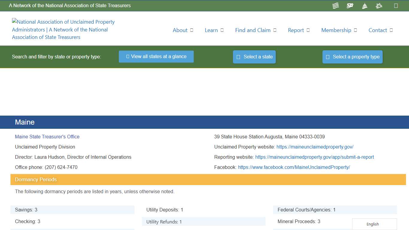 Maine – National Association of Unclaimed Property Administrators (NAUPA)